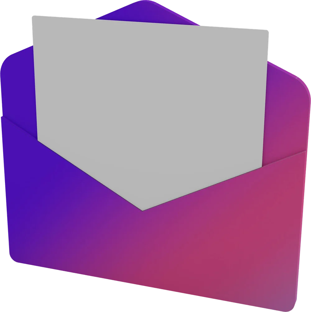 Illustration of an envelope with a chat bubble